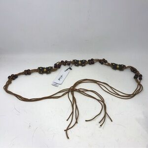 Nasty Gal Butterfly Beaded Rope Belt, Women's Size OS - Brown